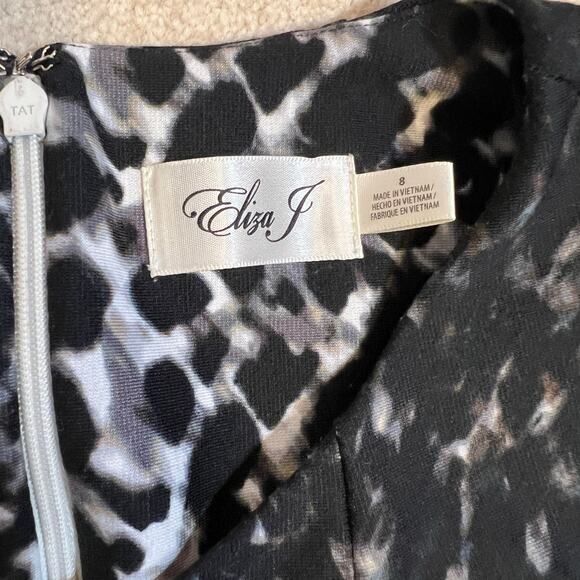 Eliza J Monochrome Abstract Midi Dress - Picture 8 of 11